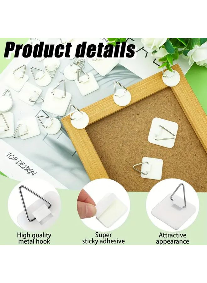 10 Pcs Stainless Steel Adhesive Picture Hooks No Nails Needed For Photo Frames Artwork Home Decor - Image 3